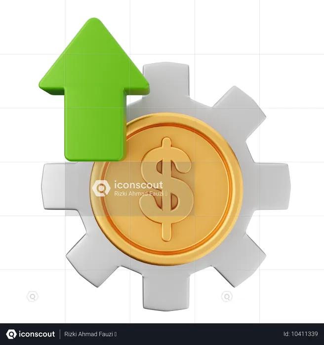 Aumentar dinero en dólares  3D Icon