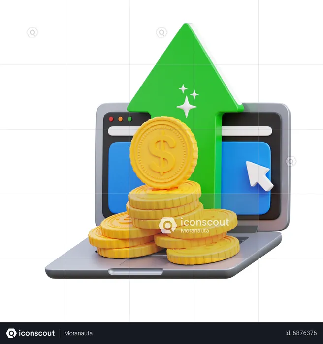 Aumentar dinero en la computadora  3D Icon