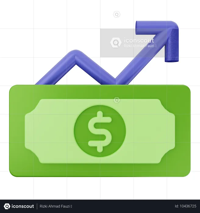 Aumentar dinheiro dólar  3D Icon