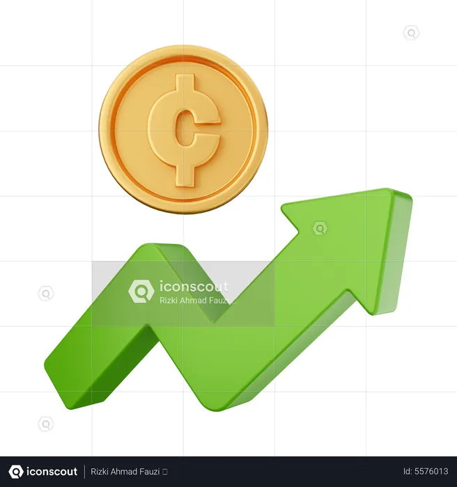 Aumentar centavo  3D Icon