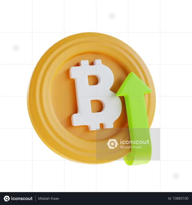 Aumento de bitcoin  3D Icon