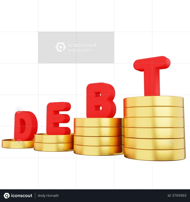 Aumento de la deuda  3D Icon