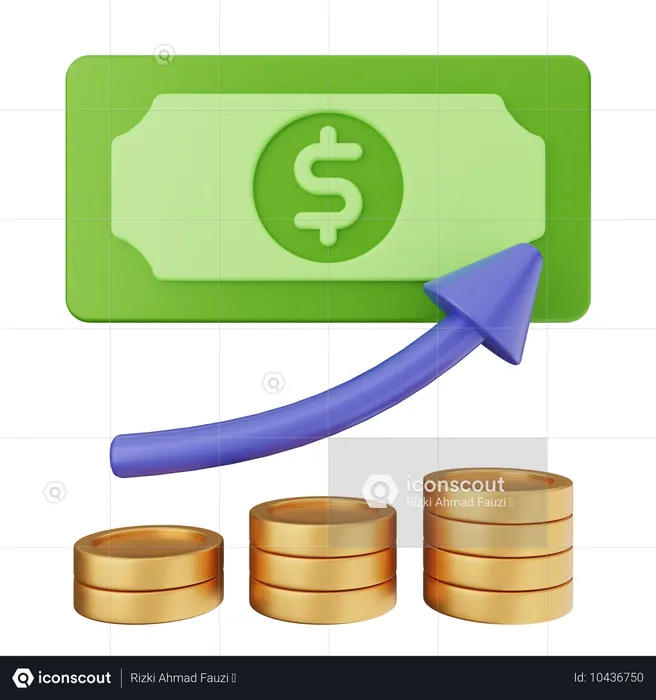 Aumento de dinero  3D Icon