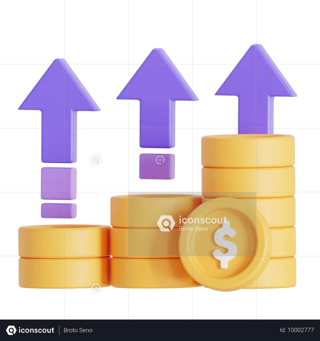 Aumento de ingresos  3D Icon