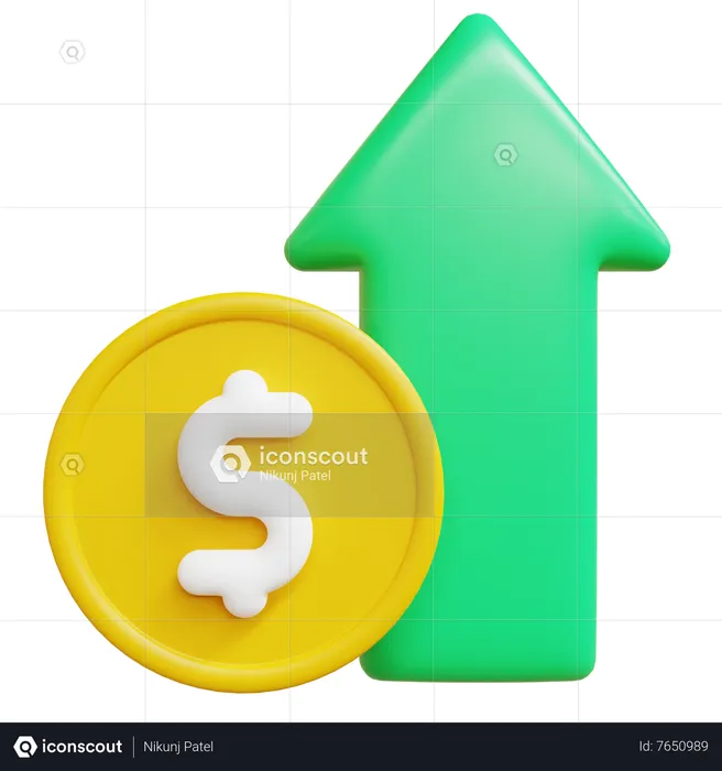 Aumento del precio del dolar  3D Icon