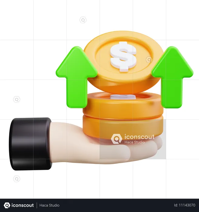 Aumentar el salario  3D Icon