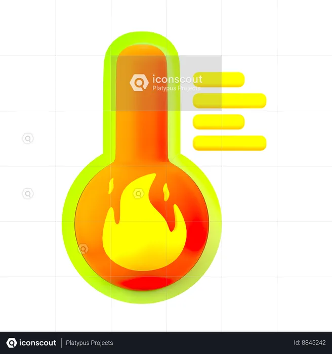 Aumento de la temperatura  3D Icon