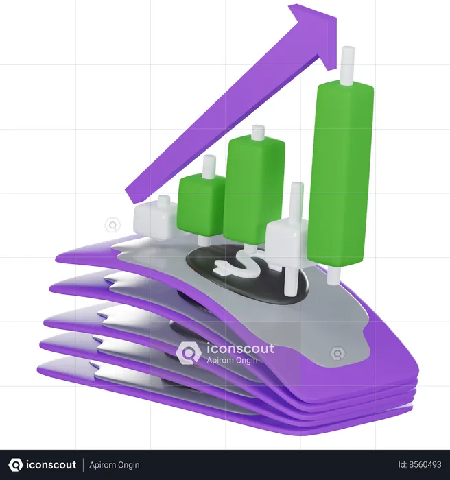 Aumento financeiro  3D Icon