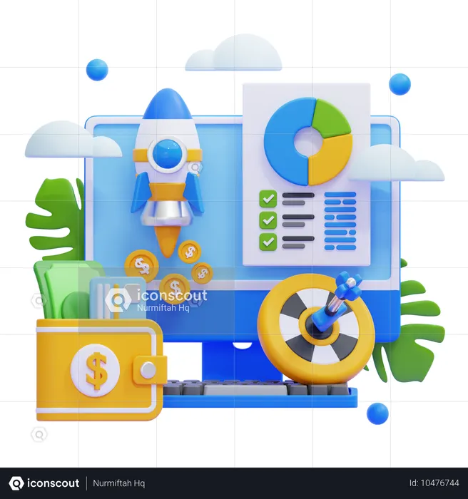 Aumento financiero  3D Illustration