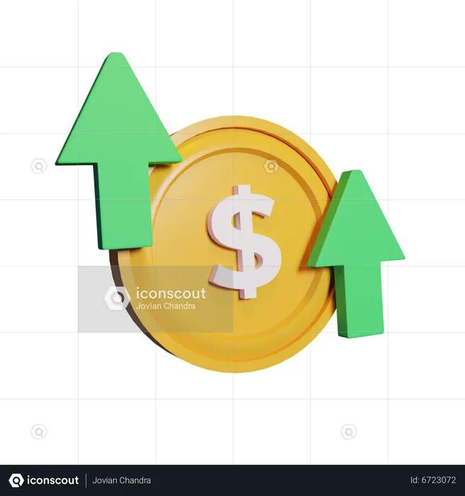 Aumentar la tasa del dólar  3D Icon