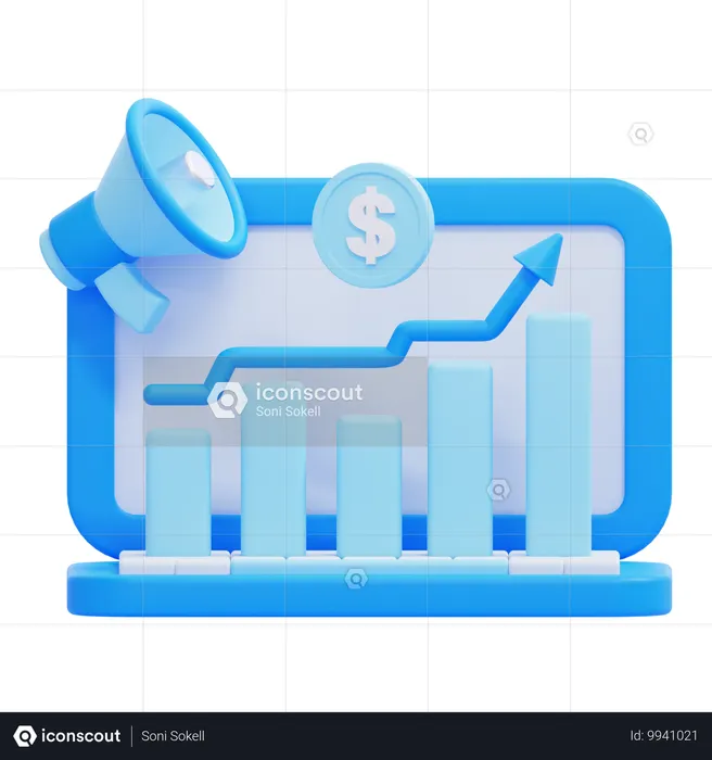 Incremento de ventas  3D Icon