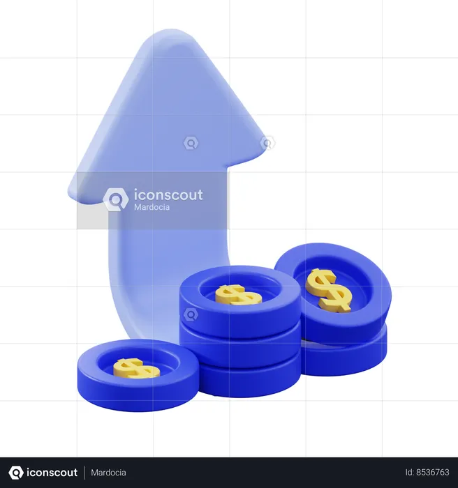 El crecimiento financiero aumenta  3D Icon