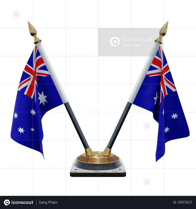 Australia Double Desk Flag Stand Flag 3D Flag