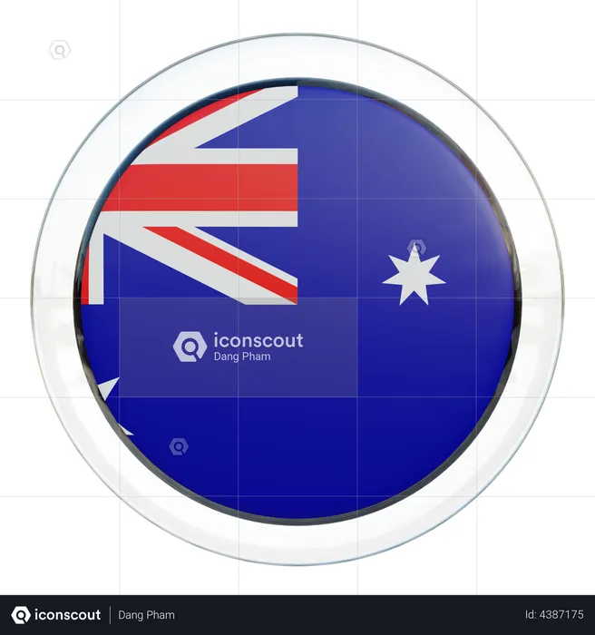 Australia Flag Glass Flag 3D Illustration