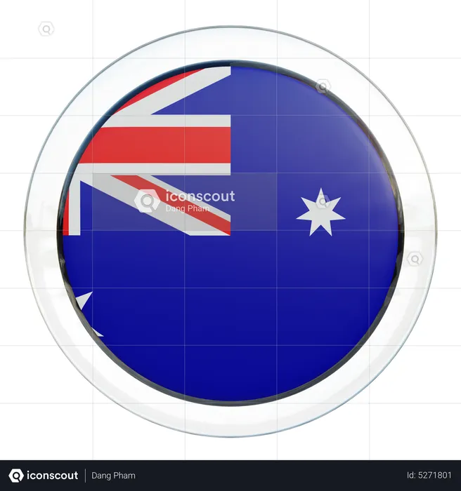 Australia Round Flag Flag 3D Icon