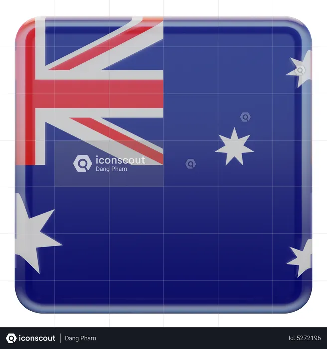 Australia Square Flag Flag 3D Icon