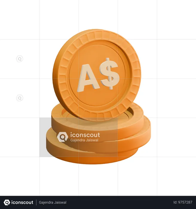 オーストラリアドル  3D Icon