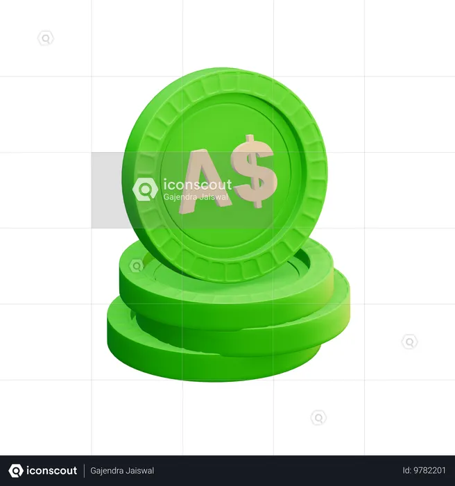 호주 달러  3D Icon