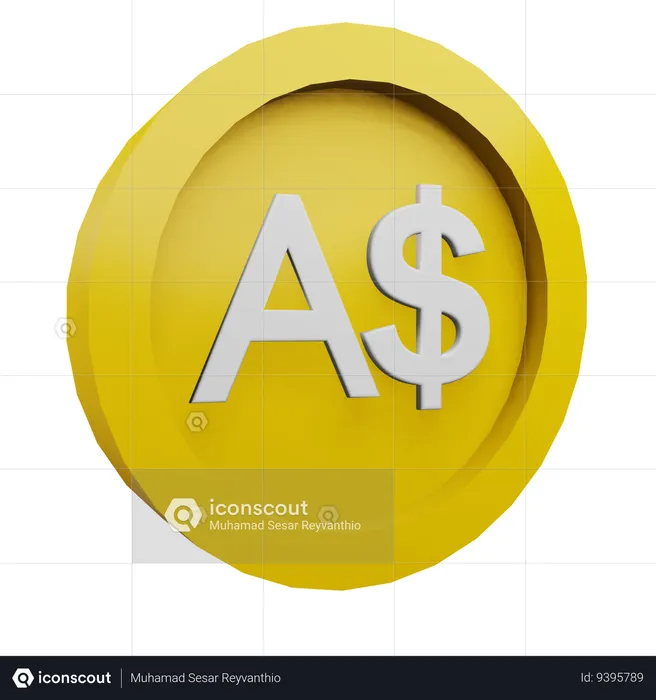 Australian dollar  3D Icon