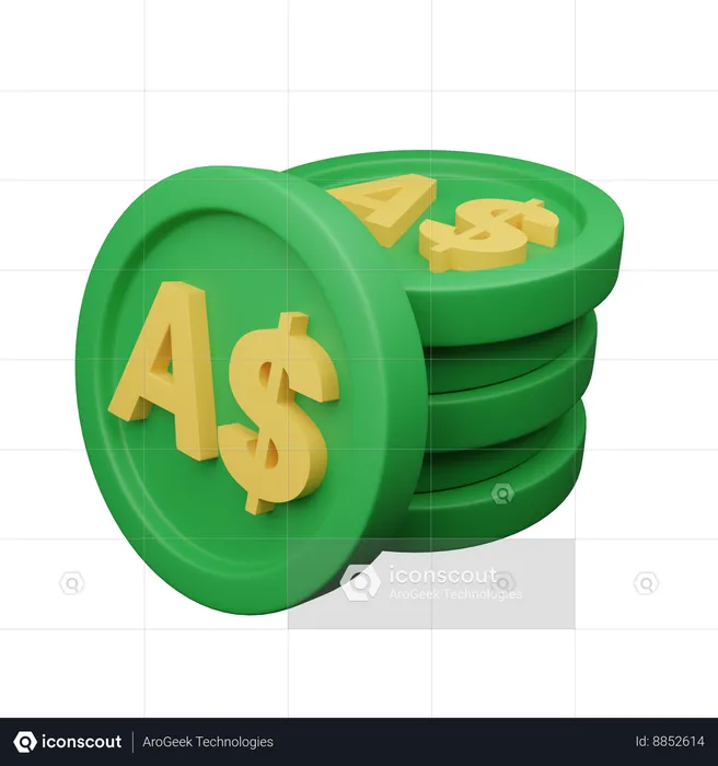 Australian dollar  3D Icon