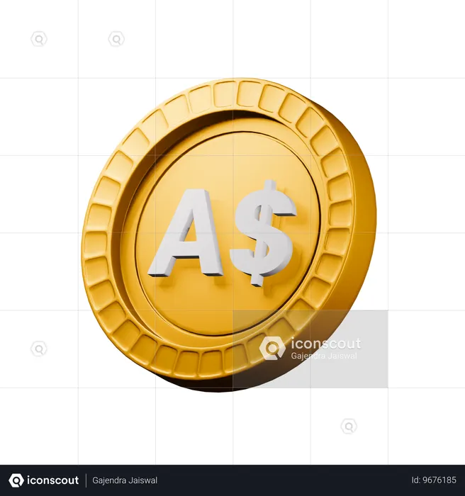 Australischer Dollar  3D Icon