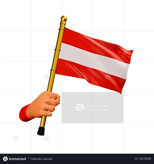 オーストリアの国旗 Flag 3D Icon