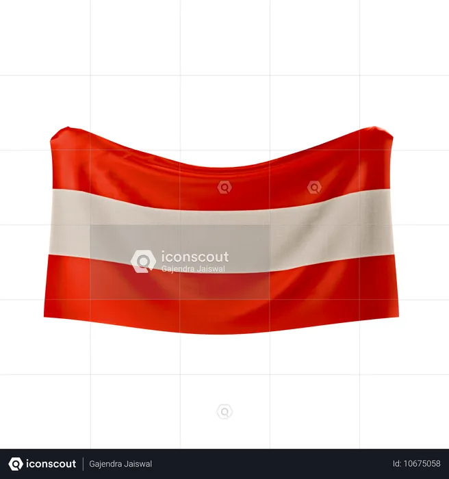 Austria Flag Flag 3D Icon