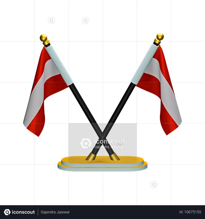 Austria Flag Flag 3D Icon