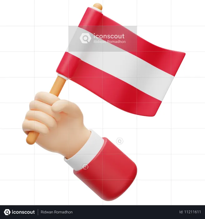 Austria Flag Flag 3D Icon