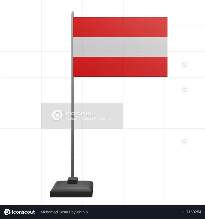 Austria Flag Flag 3D Icon