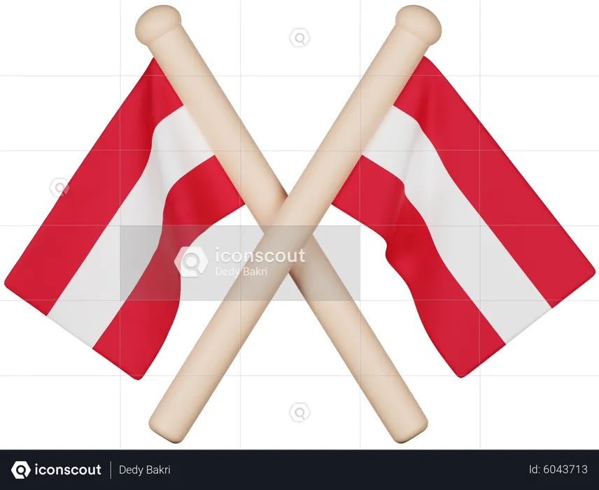Austria Flag Flag 3D Icon