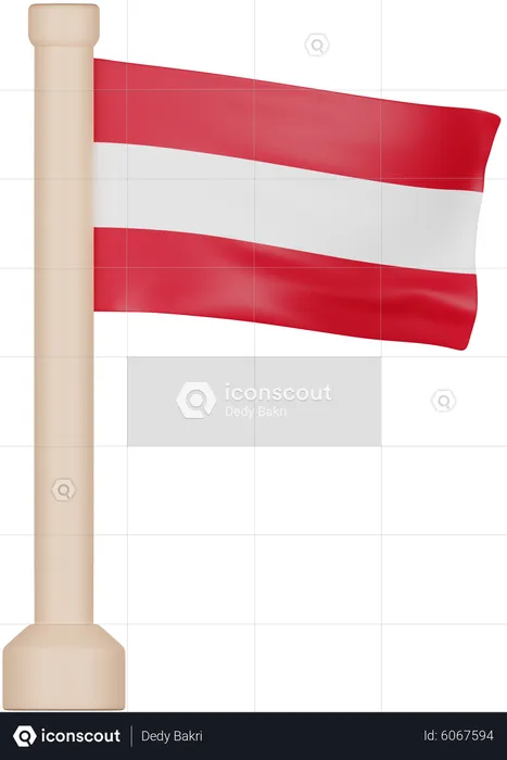 Austria Flag Flag 3D Icon