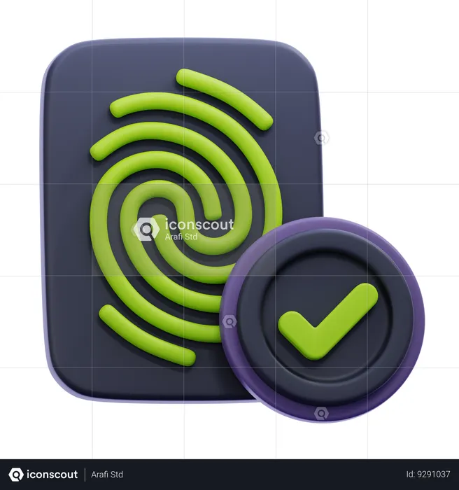 Autenticación biométrica  3D Icon