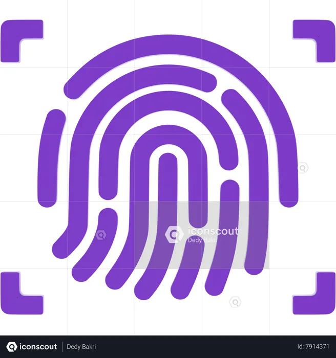 Autenticación de huellas dactilares  3D Icon