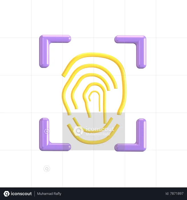 Autenticación de huellas dactilares  3D Icon
