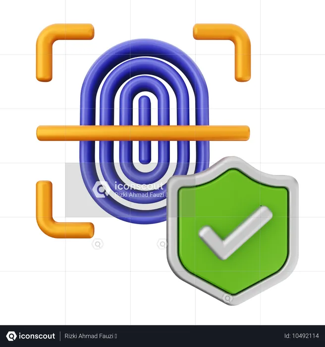 Protection de sécurité d'authentification  3D Icon