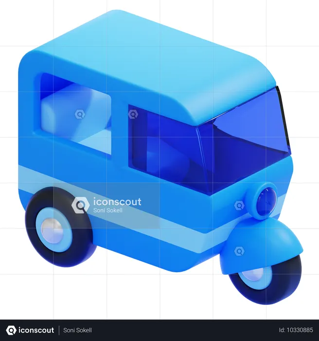 Auto Rickshaw  3D Icon