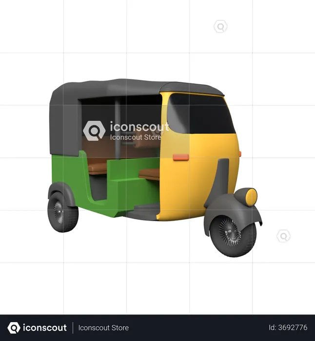 Auto Rickshaw  3D Illustration