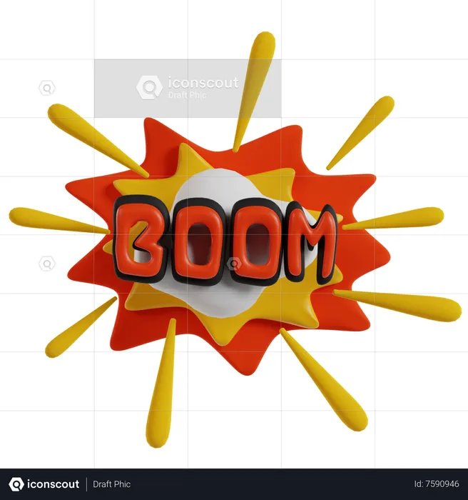 BOUM Autocollant  3D Icon