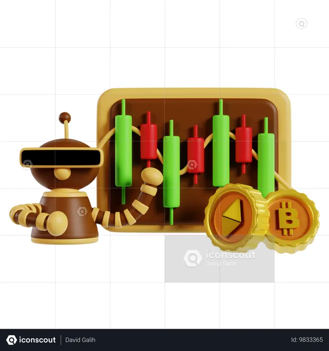 自動暗号通貨取引の習得  3D Icon