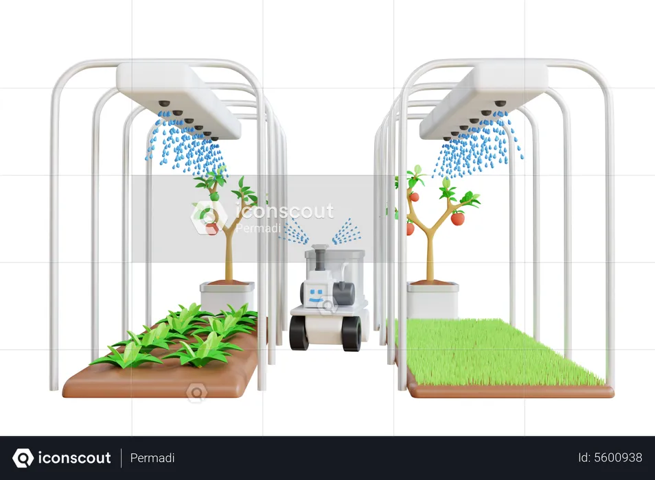 Automatic watering machine  3D Illustration