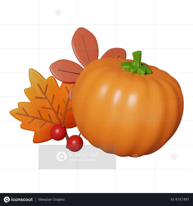 Citrouille d'automne  3D Icon