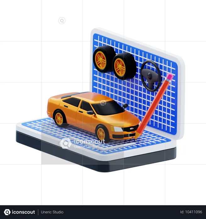 Automobildesign  3D Icon