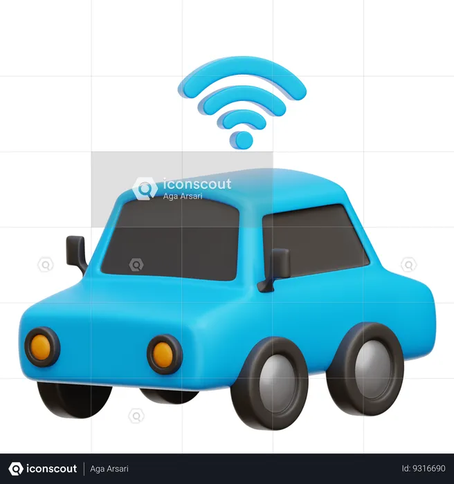 Autonomous Car  3D Icon