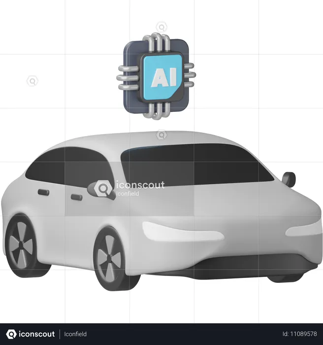 Autonomous Car  3D Icon