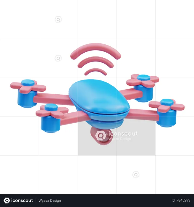 Autonomous Drone  3D Icon