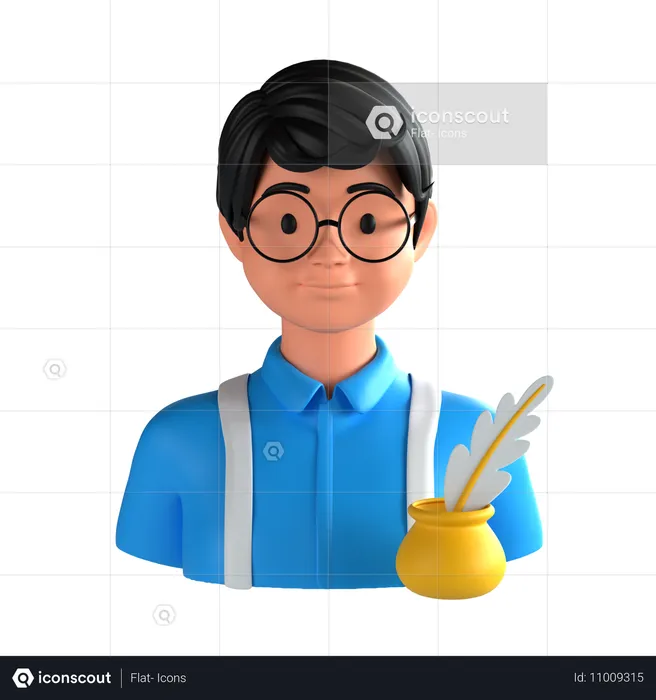 Autor masculino  3D Icon