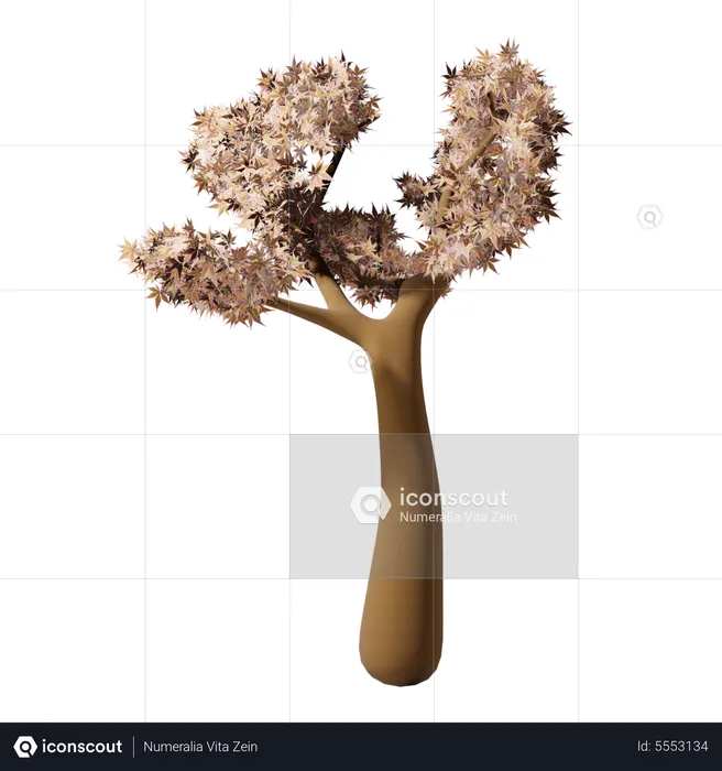 Autum Tree  3D Icon