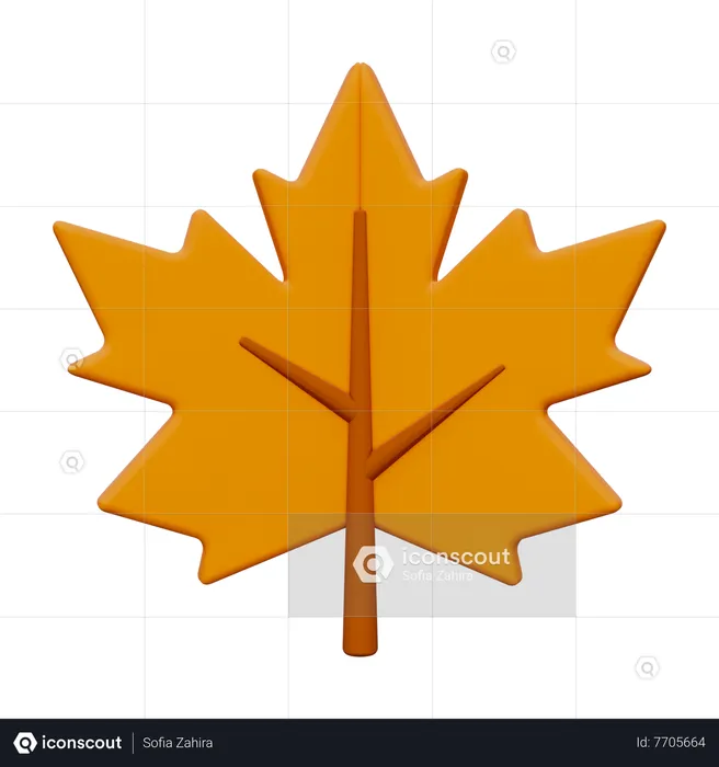 Autumn leaf  3D Icon