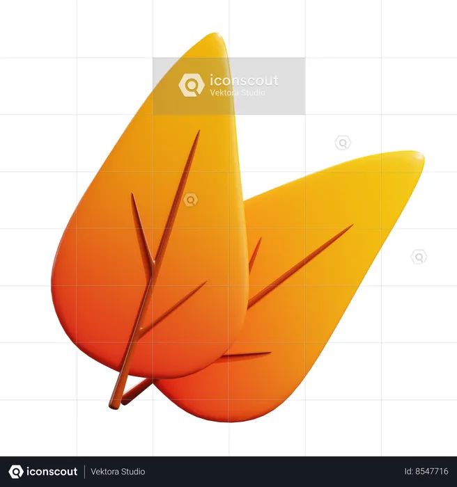 Autumn leaf  3D Icon